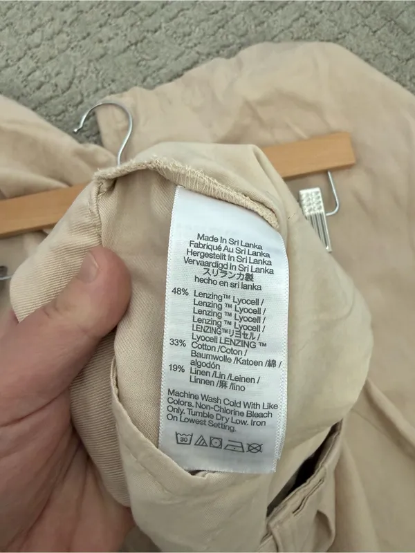 Madewell The Harlow Wide Leg Pants Beige Linen Blend Sailor Waist Size 8 - Image 14