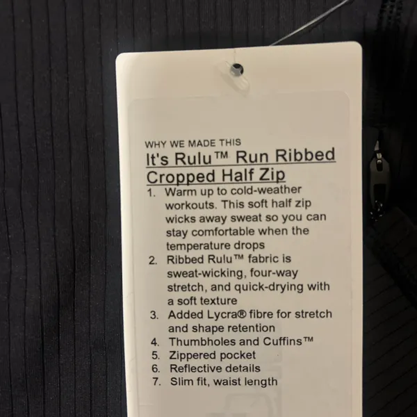 Lululemon Its Rulu Run Ribbed Cropped Half Zip - Image 5
