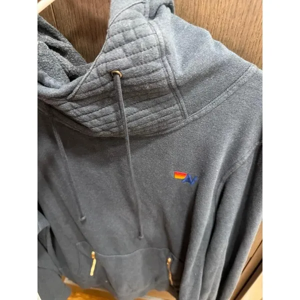 Aviator Nation Ninja Pullover Hoodie in a charcoal gray wash women's xxl - Image 2