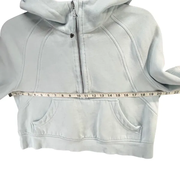 Lululemon Scuba Oversized Half-Zip Hoodie Womens XS-S Powder Blue Fleece Casual - Image 9