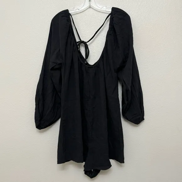 ASOS Design Long Sleeve Romper Romper with Bead Detailing in BLACK Sz 10 - Image 3
