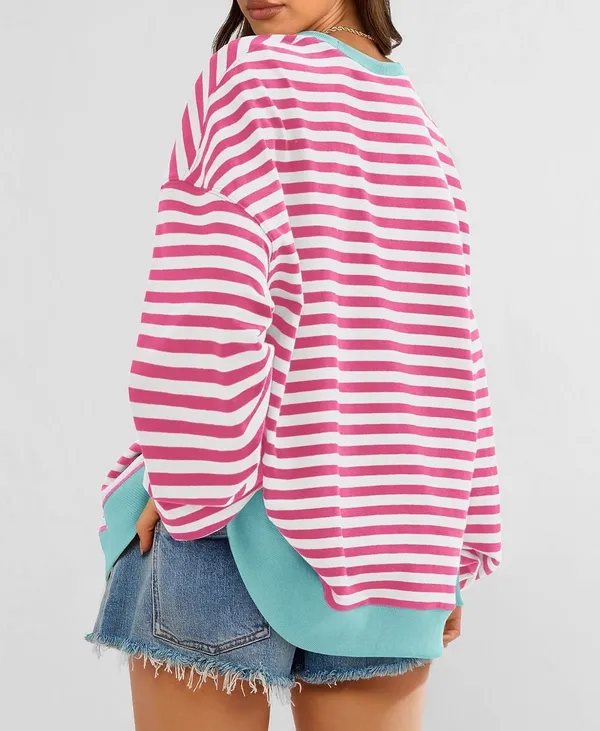 Amazon BTFBM Striped Crew Sweatshirt - Image 3