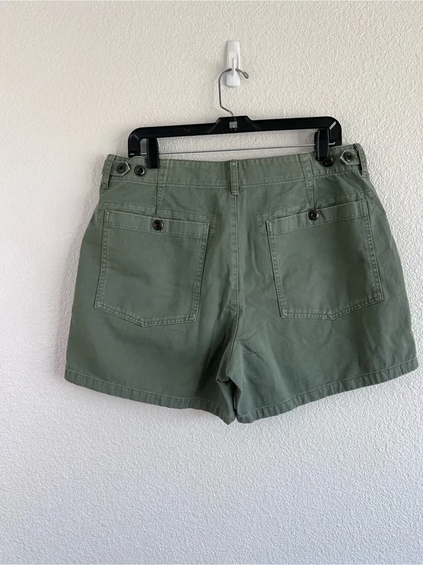 NWT Madewell Women's Relaxed Fatigue Shorts Woven Cotton Distant Grove - Image 4