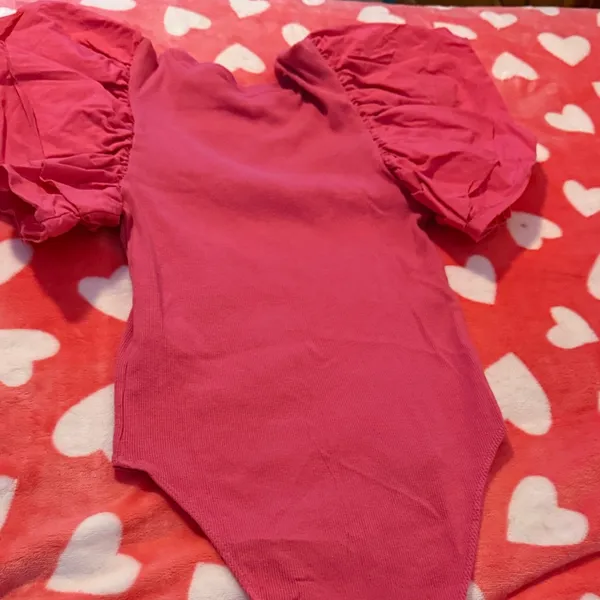 Zara Pink Ruffled Sleeve One Piece - Image 5