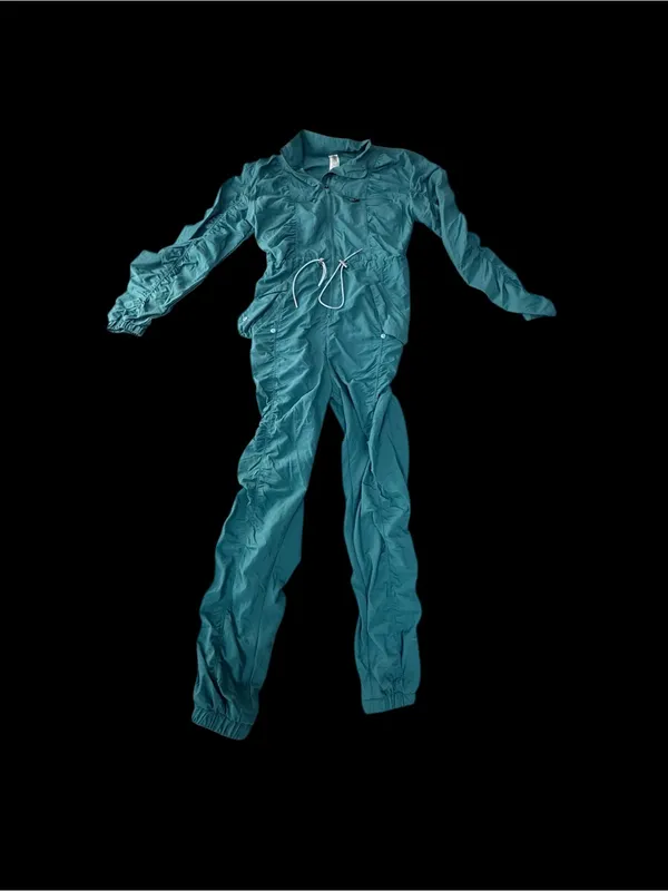 Fabletics x Madelaine Petsch McKenzie Woven Ruched Jumpsuit - Teal xs - Image 3