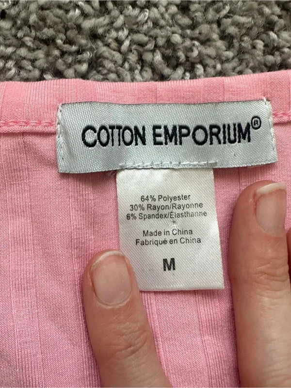 Nordstrom Pink Ribbed Button-Front Scoop Neck Top - Image 4