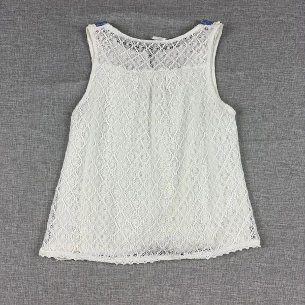 Akemi + Kin Tank Top Womens‎ S White Scoop Neck Lace Anthropologie Lined Boho - Image 11