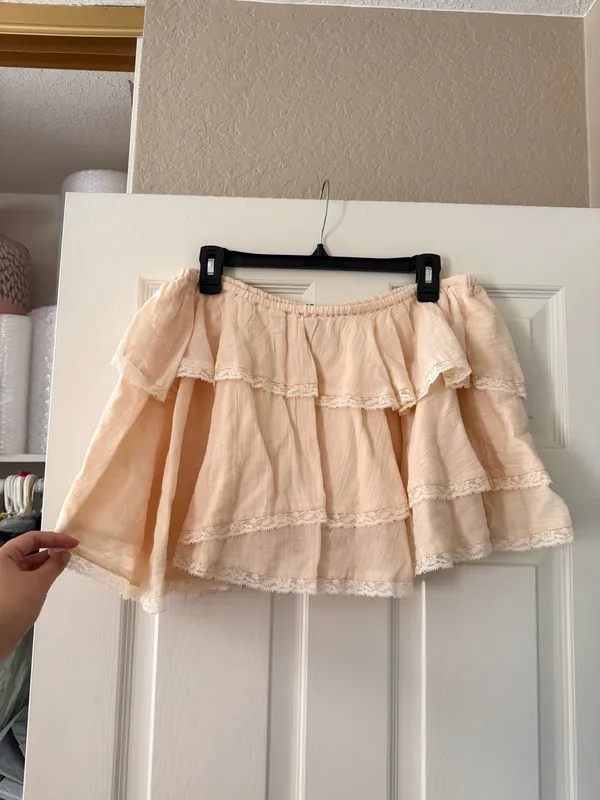 BNWT Zara Cream Lace Ruffle Tiered Mini Skirt - Image 10