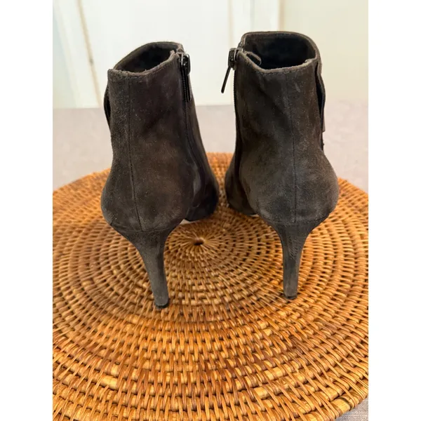 Vince Camuto Womens Dark Olive‎ Green Suede Stiletto Ankle Booties Pointed Toe - Image 4