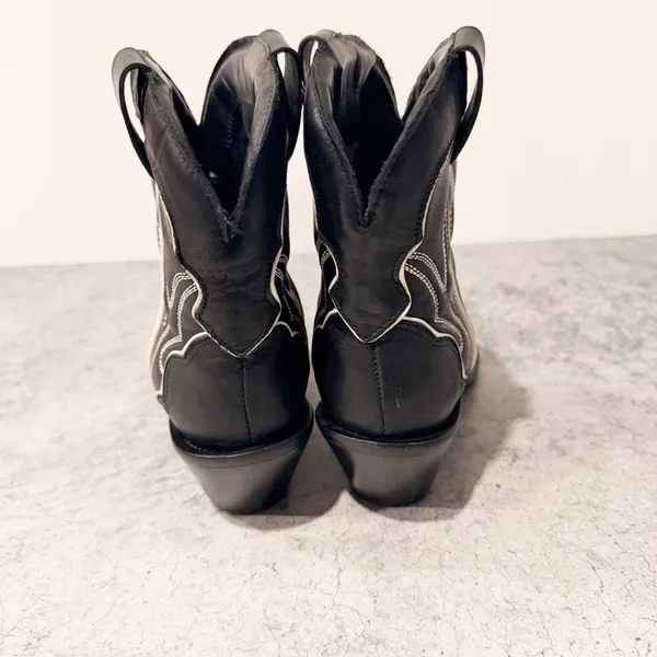 Reformation Otto Mini Western Boots Black White Size 7.5 * - Image 4