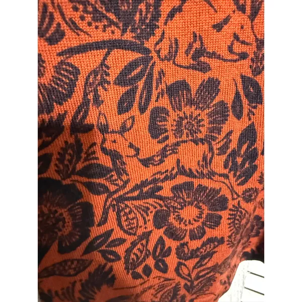 GARNET HILL Women's XS Signature Eco Merino Cardigan Botanical Forest Animals - Image 9