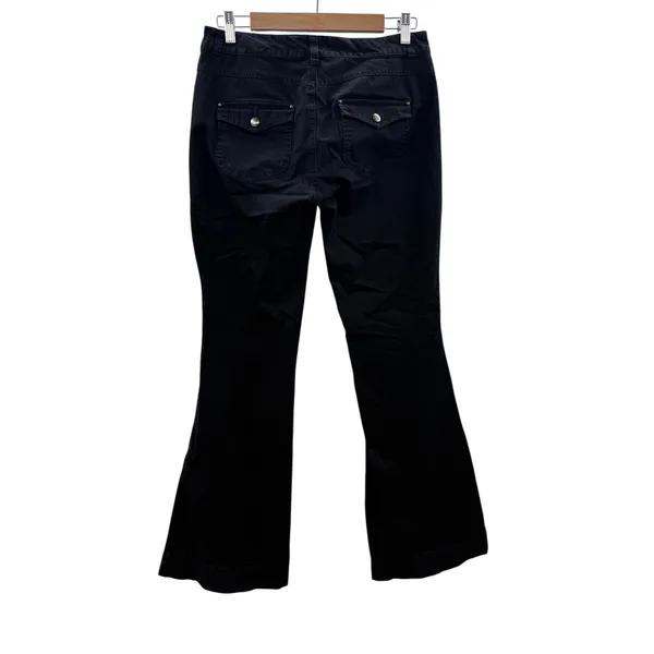 Express Flare‎ Leg Pants Womens 6 Black Mid Rise Seam Detail Trousers Capsule - Image 2