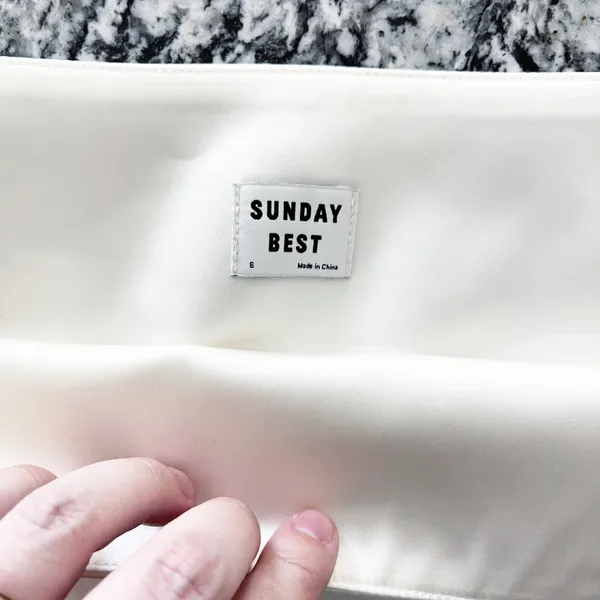 Aritzia Sunday Best Wendy White Satin Mini Skirt Y2K Coquette - Image 3