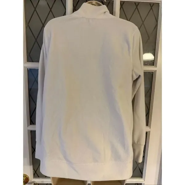 Calvin Klein Performance Cream Ivory High Neck Fleece Sweatshirt Women’s Size M - Image 3