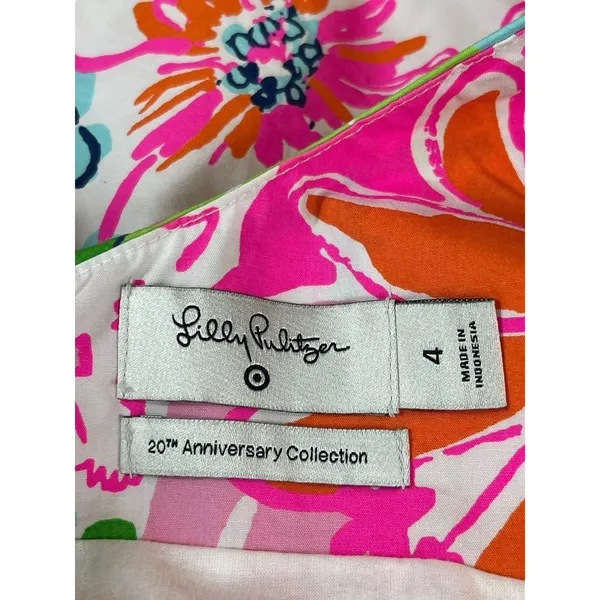 Lilly Pulitzer X Target Nosey Posie 4 Dress Bright Floral Pink Green Shift - Image 7