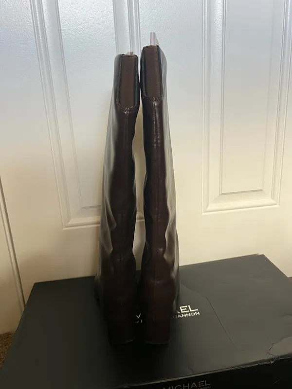 Michael by Michael Shannon Reese Wide Calf Tall Dress Boots in chocolate brown Sz 6.5 - Image 7