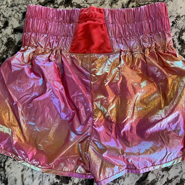 Free People Movement The Way Home Shorts In Pink Rainbow Metallic Size Medium - Image 7