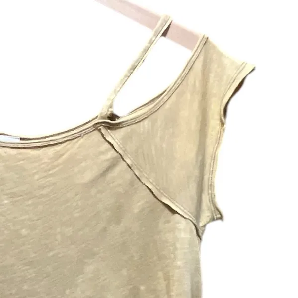 Free People Coraline Cold Shoulder Tee Shirt in Gold Oversized XS‎ - Image 5