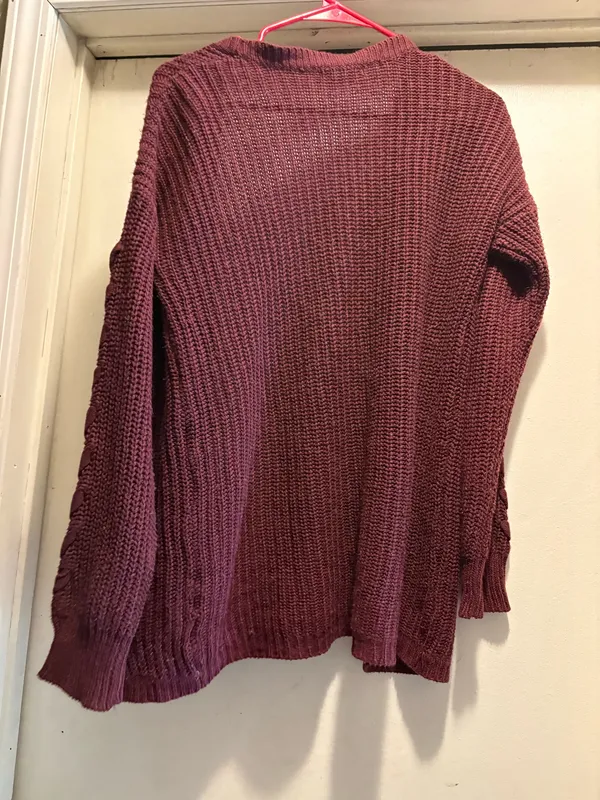 Moral Society maroon cardigan, XL - Image 2
