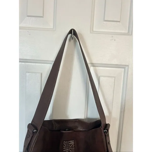 Steve Madden Coffee Brown Faux Leather BMonte Bucket Shoulder Bag boho - Image 2