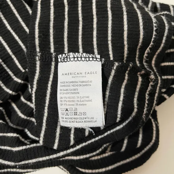 American Eagle Black Soft & Sexy Striped Rib Tee - Image 10