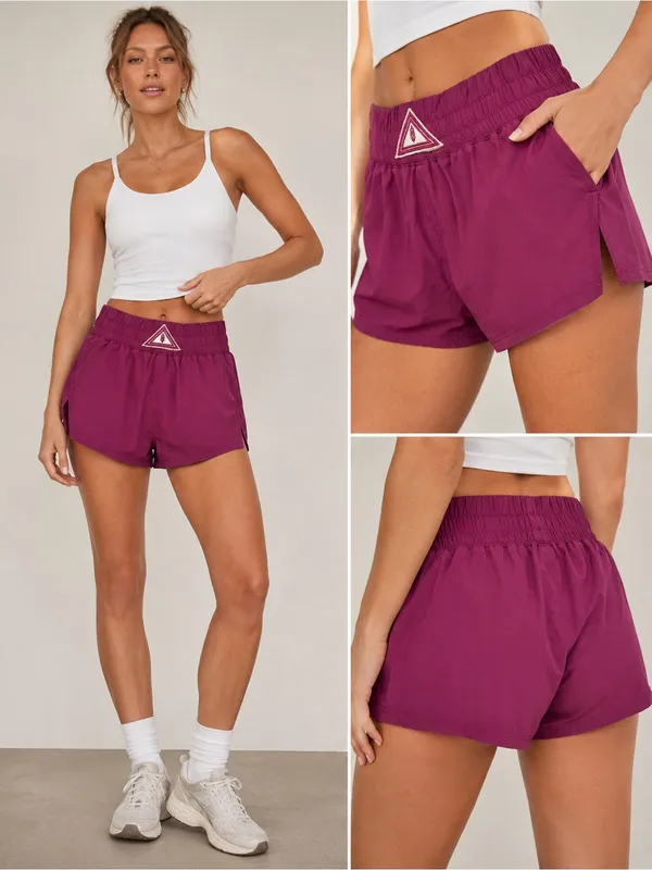 Free People Movement Next Round Athletic Shorts XS Pockets Berry - Image 2