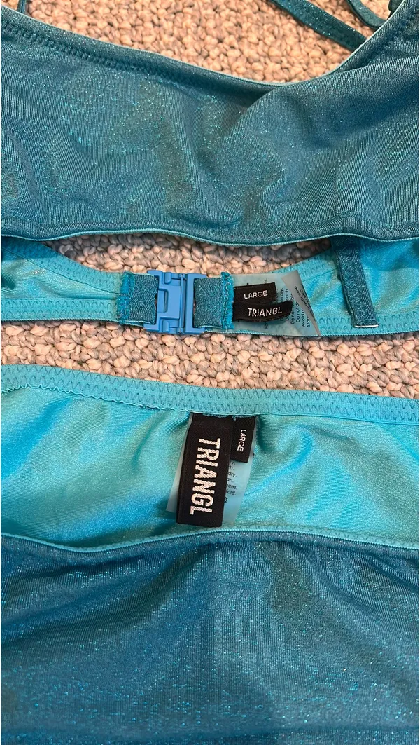Triangl High waisted bright blue sparkly triangle bathing suit - Image 2