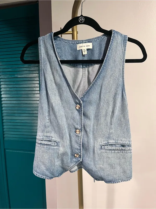Cloth & Stone Denim Vest Size Small • NWT • Evereve - Image 3