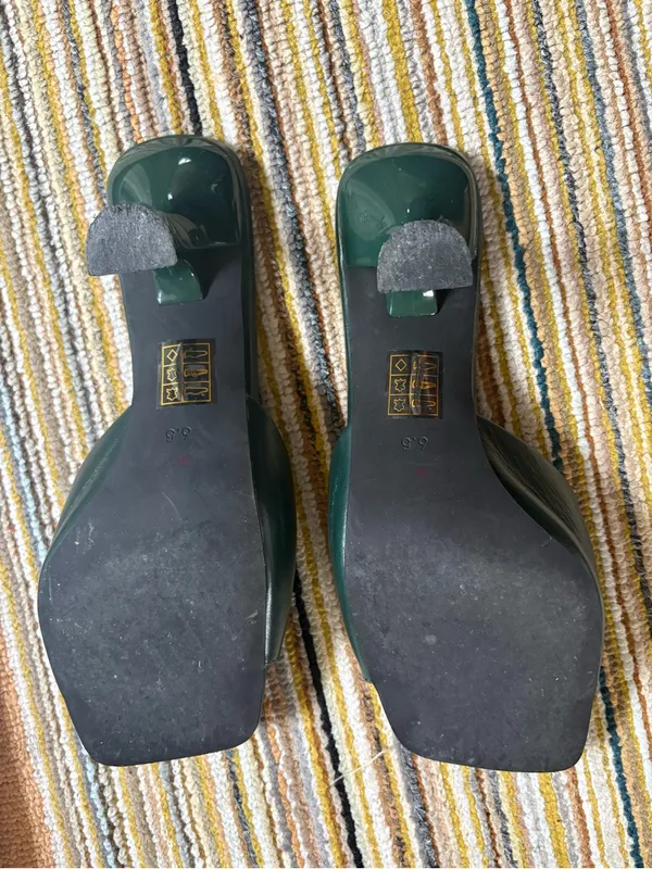 Jeffrey Campbell Mule Sandal with Kitten Heels Size 6.5 Color Green - Image 5