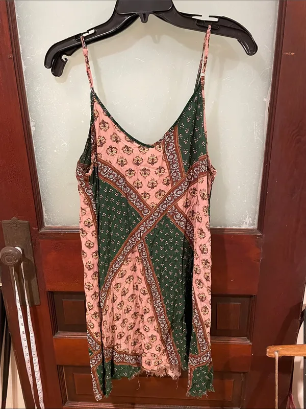 NATURAL LIFE Pink and Brown Floral Paisley Slip Dress - Image 4