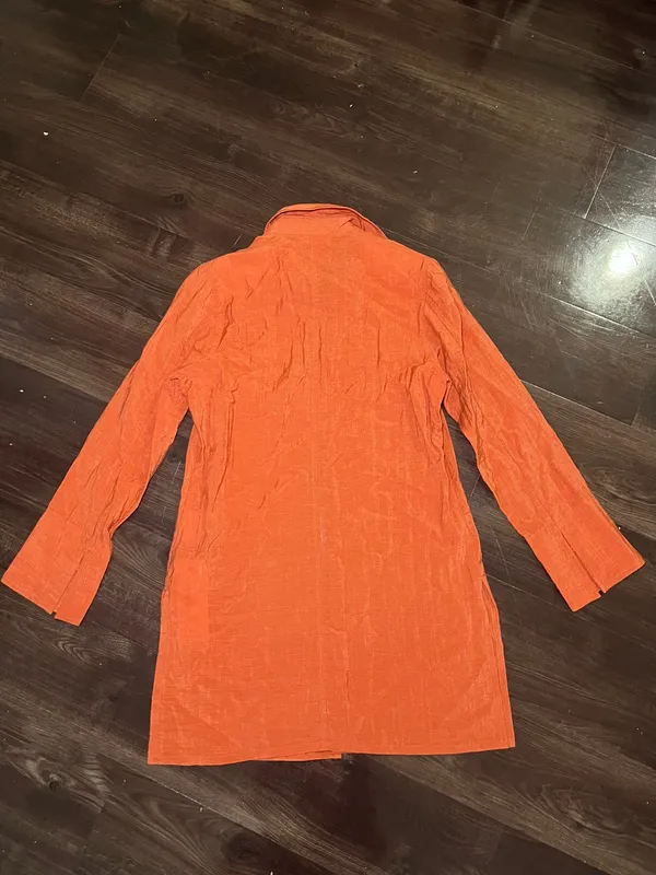 Bonita Orange Linen Blouse Size Small - Image 2