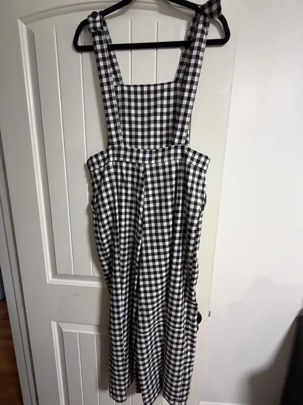 Forever 21 Jumpsuit Plaid Black White - Image 4