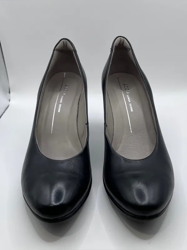Ecco Shoes Womens Sz 38 US 7-7.5 Sculptured 75 Black Leather Pumps - Image 2