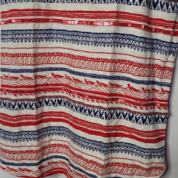 Lucky Brand sequin embellished racer back tank top 4th of July top sz Medium - Image 2