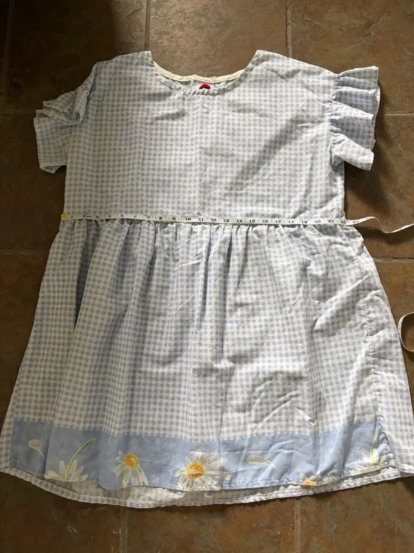 Gingham Dress with Floral Hem - Image 6