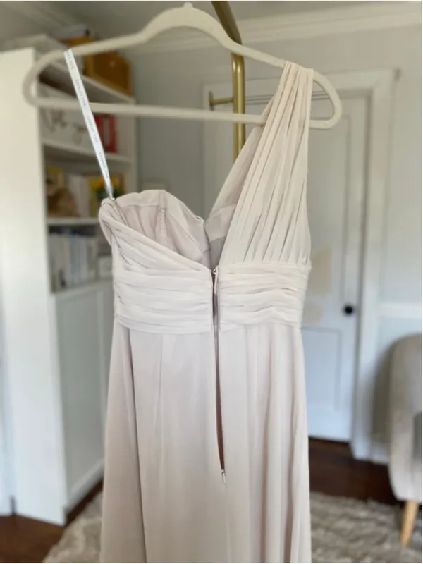 Bill Levkoff One Shoulder Maxi Gown Formal Bridesmaid Gala Event Grecian Romanti - Image 4
