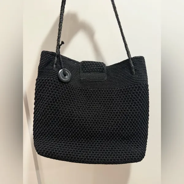 NWOT The Sak Black‎ Crochet Shoulder Boho Tote Bag - Image 2
