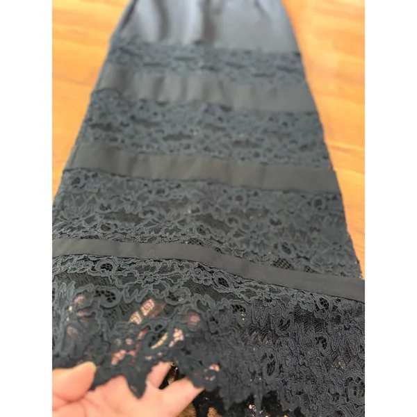 Bronx & Banco Black Lace Maxi Dress Cap Sleeve Formal Cocktail Size S - Image 9