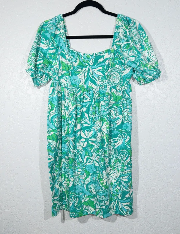 New Botanical Green Safari Sangria Delaney Dress Size 4 - Image 2