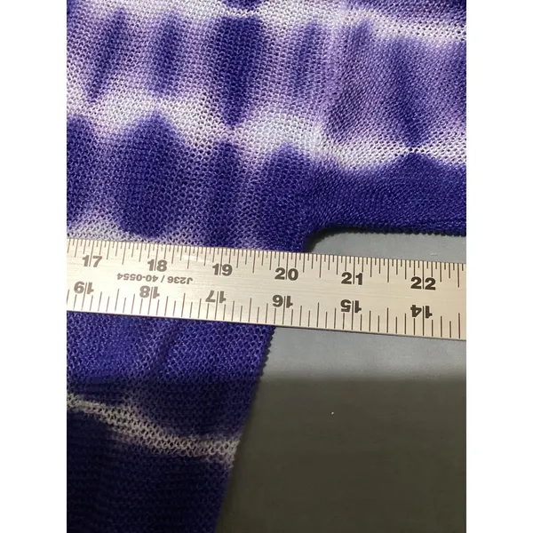 Chico's Purple Tie Dye 100% Linen Open Front Cardigan Sweater Size 1 M - Image 7