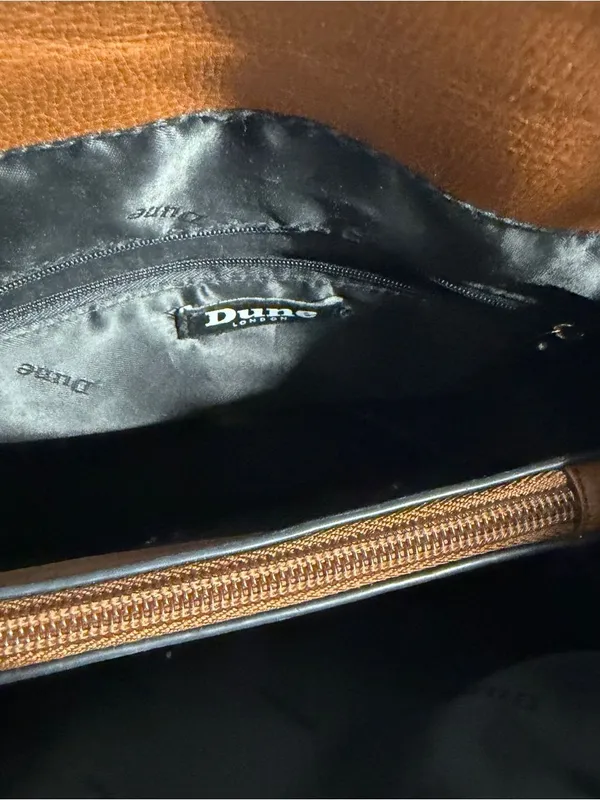 Dune London Tan Leather Backpack with Front Pocket - Image 14
