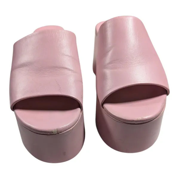 Steve Madden Christa Pink Leather Retro Y2K Chunky Platform Slide Sandals Sz 8 - Image 2