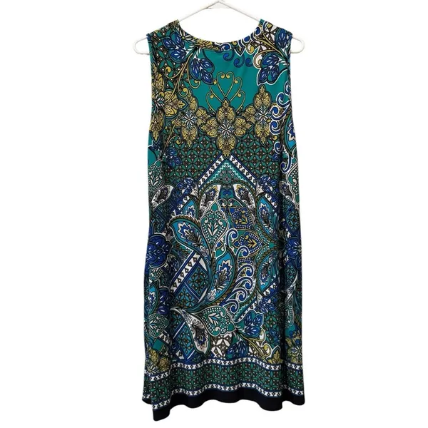 AGB Women Size Large Dress Sleeveless Stretch Paisley Office Career‎ Summer City - Image 2