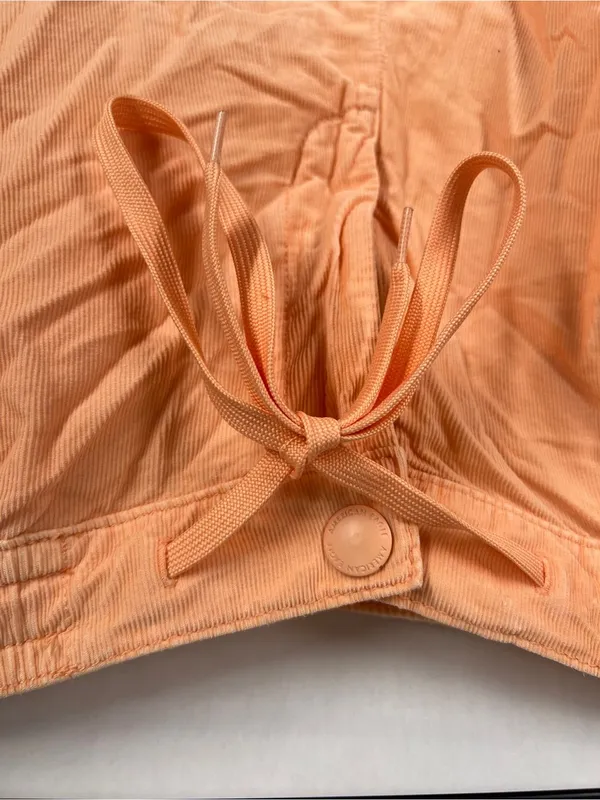 American Eagle High-Waisted Corduroy Sport Shorts Neon Peach Size M - Image 4