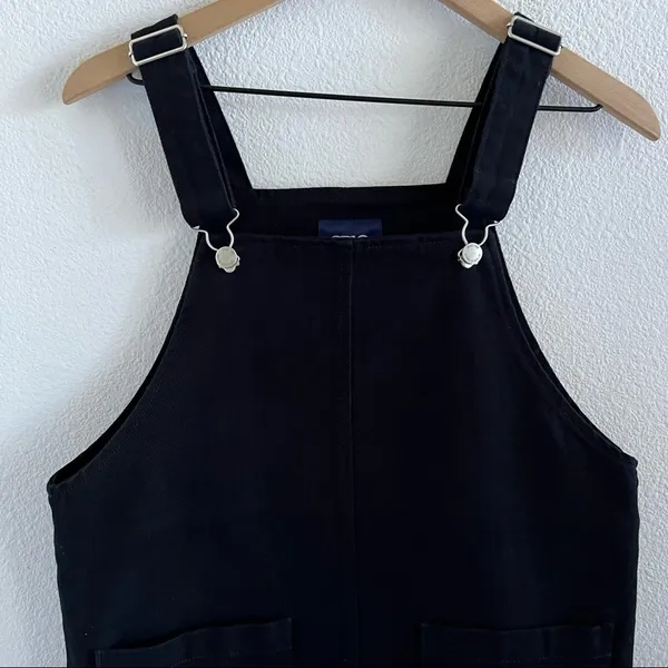 SPAO Y2K 90s Black Denim Vibe Coverall Dress Overall Dress Front Pocket Small - Image 2