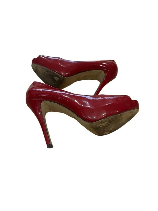 Chase + Chloe Red Peep Toe Heels Women - Image 2