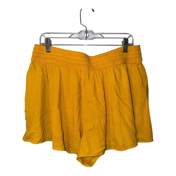 Aerie Mustard Flowy Pull On Shorts, Large - Image 4