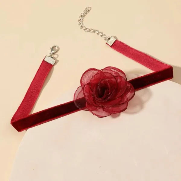 Flower Decor Choker Red - Image 3