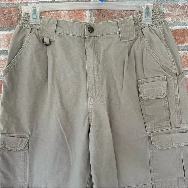 5.11 Tactical Cotton Utility Straight Pants Canvas Khaki Womens 14 Cargo Uniform - Image 2