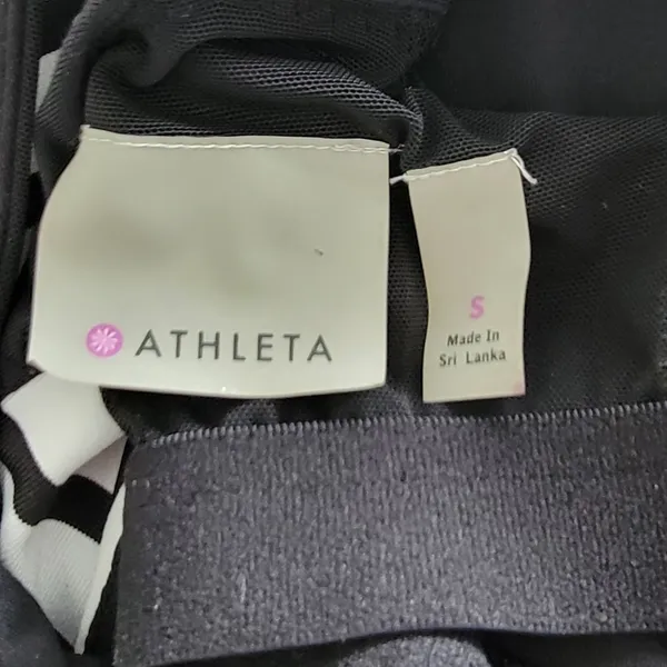 Athleta‎ Black and White Stripe Ace Racer Tank Top Mesh Details Pockets Size S - Image 12